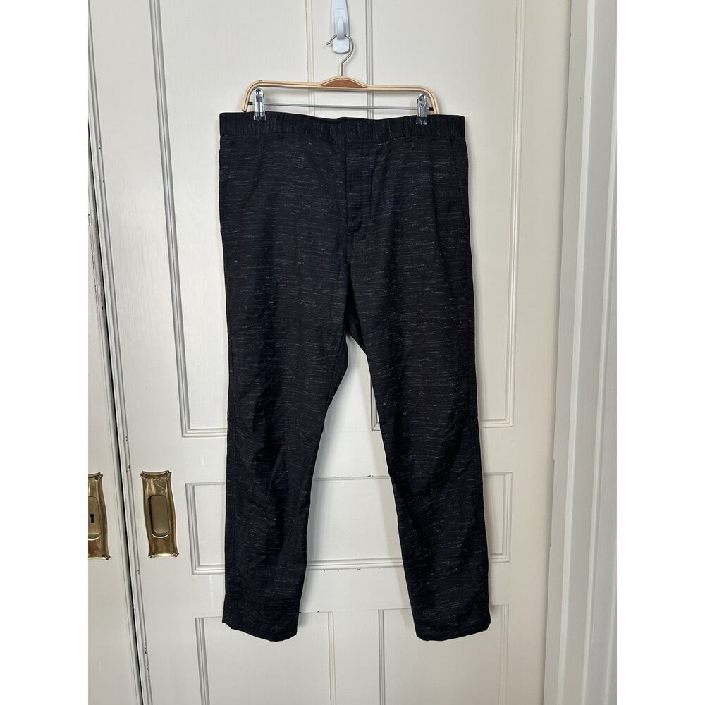 Lanvin Heathered Wool Bike Trousers Mens Size 38x31 Black White Designer Preppy